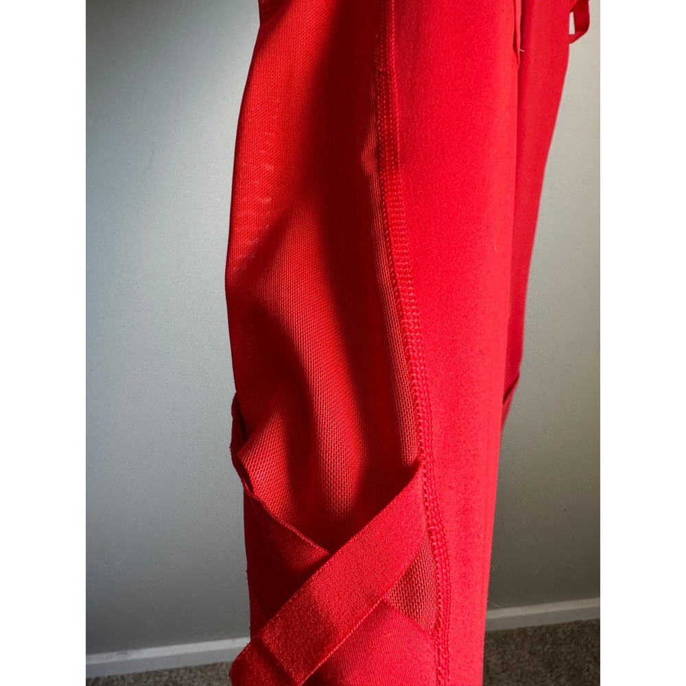 Nike Dri-FIT Strappy Lattice Leggings S Red Gym Yoga Athletic Workout Balletcore - Picture 3 of 15